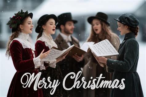 Christmas carolers collage images of carolers in victorian attire ...