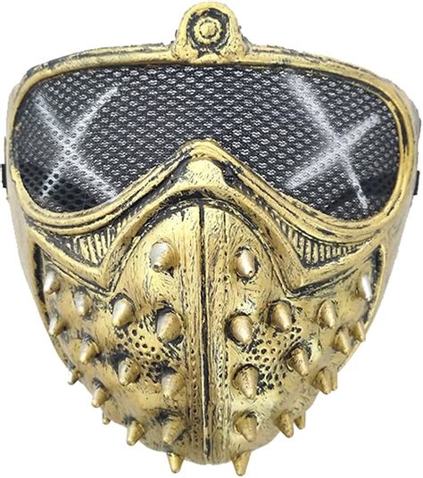 Buy Punk Halloween Mask Watch Dogs Mask Men Skeletal Spike Half Face ...