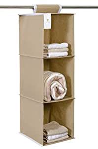 HomeStrap Non Woven 3 Shelf /Compartment Closet Clothes Storage ...
