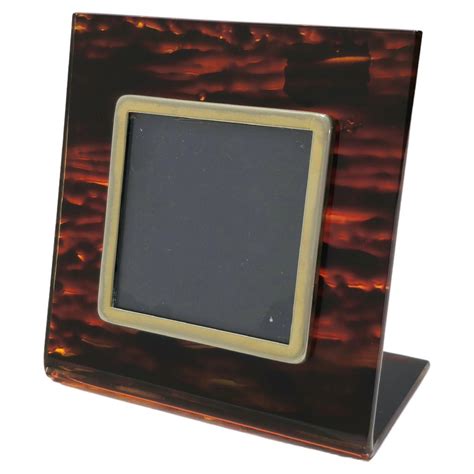 Tortoise Lucite Picture Frame Mid-Century Modern Design Italy 70s Brass ...