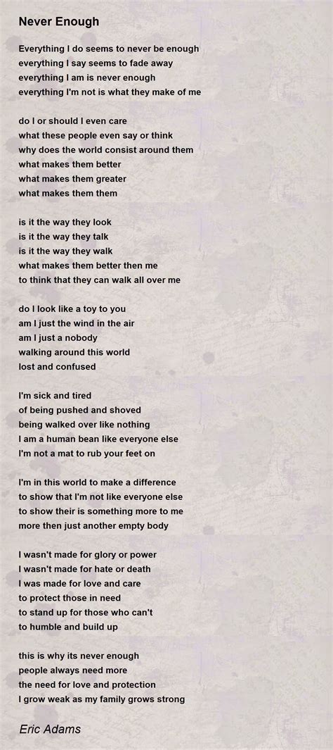 I Will Never Be Good Enough For You Poems