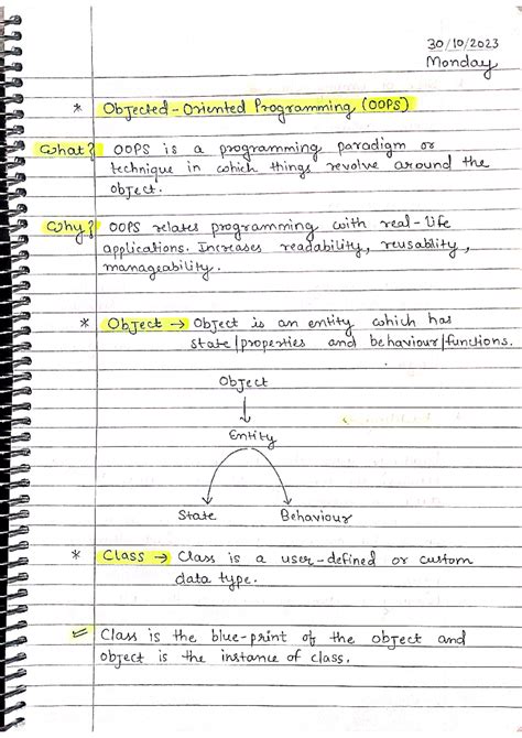 Oops-01 - Object oriented programming notes - Data Structure - Studocu