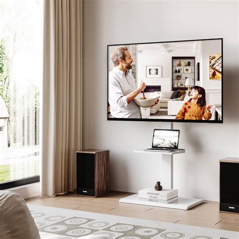 FITUEYES Modern Universal Swivel Floor TV Stand for 50-80 inch TVs ...