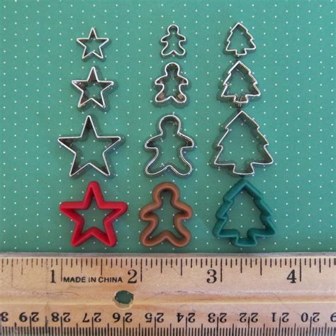 Christmas Cookie Cutters Miniature Dollhouse or Playscale Set | Brown ...