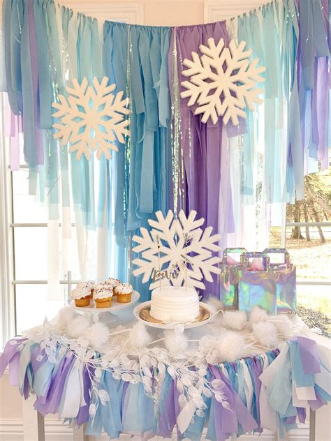 Fringe Backdrop, Frozen Party Decorations, Frozen Backdrop, Winter ...