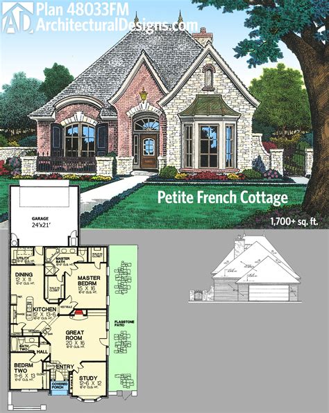 Plan 48033FM: Petite French Cottage | Country cottage house plans ...