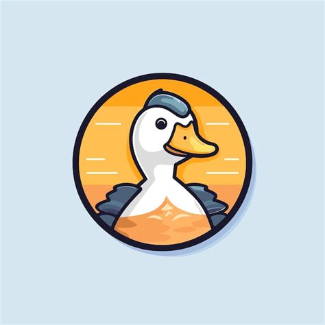 Von Hand gezeichnete Cartoon-Ente-Illustration Tierferienkonzept ...