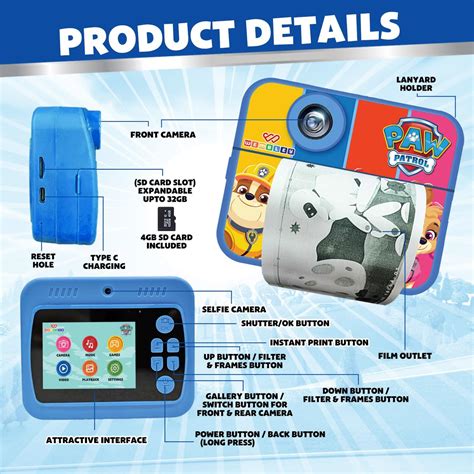 Instant Print Digital Camera for Kids (Paw Patrol) – Wembley Toys