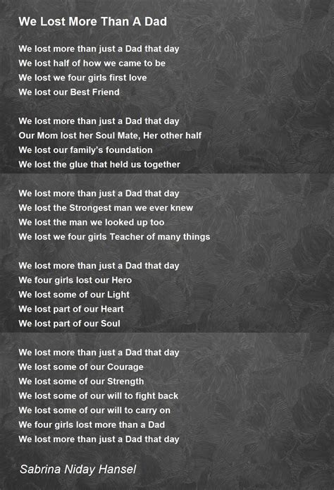 Loss Of Father Poem