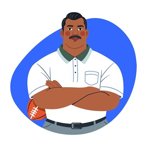 A flat illustration of a football coach | Premium Vector