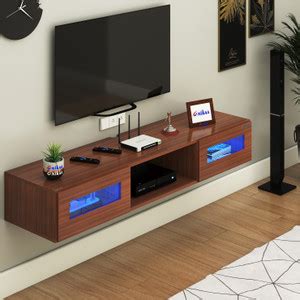 FURNIWUD Orilo Wall Mount Modern Floating TV Unit with Storage Cabinet ...