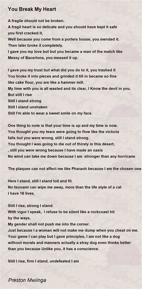 Why Did U Break My Heart Poems