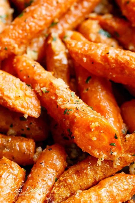 Parmesan Roasted Carrots - Cafe Delites