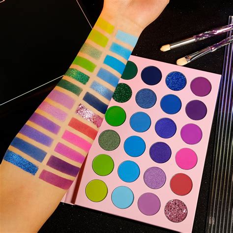 Blue Green Purple Eyeshadow Palette High Pigmented,DE’LANC 24 Colors ...