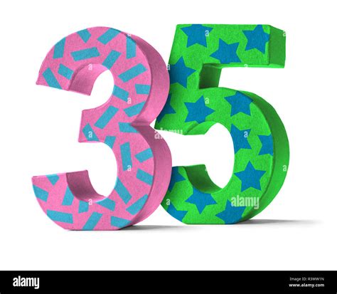 colorful number of cardboard - number 35 Stock Photo - Alamy