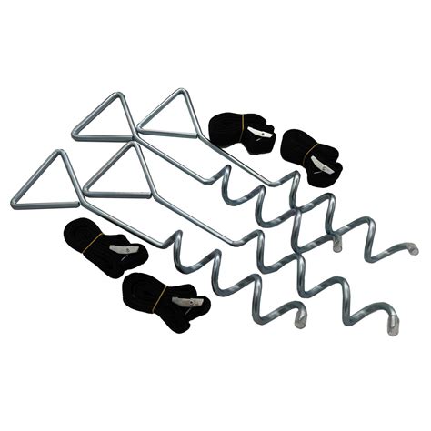 Buy ZhenT Trampoline Anchors Kits,Heavy Duty Tie Down System,Set of 4 ...