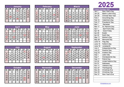 Calendar 25 26 Printable