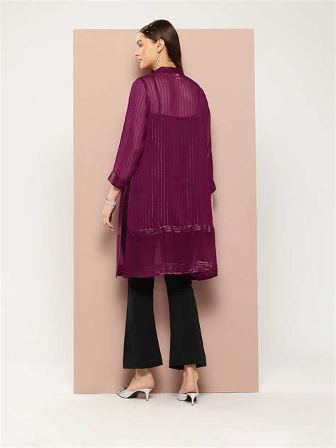 Burgundy georgette Silver Lurex Party shrug