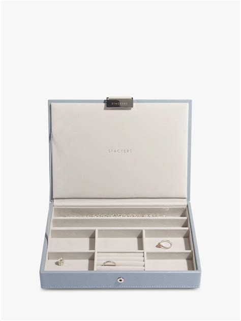 Stackers Classic 4 Layer Jewellery Box, Blue