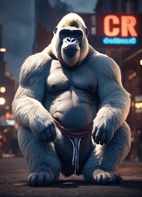 Lexica - A giant rapper white gorilla MC, cinematic lighting, high ...