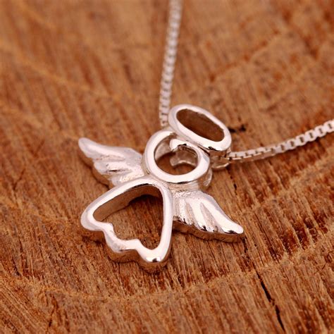 Sterling Silver Guardian Angel Necklace, Silver Angel Necklace, Angel ...