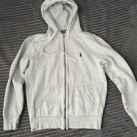 Grey Polo zip up - Depop