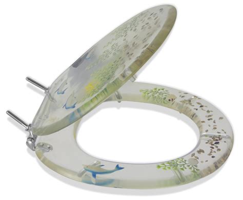 LDR 050 1230CL-DLP Round Clear Acrylic Toilet Seat with Life Like ...