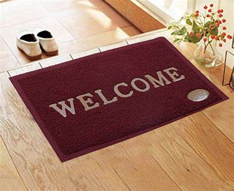 Kuber Industries PVC Anti Skid Large Size Welcome Door Mat (Maroon ...