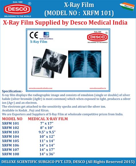 X-Ray Film | Manufacturer, Exporter and Suppliers | Desco