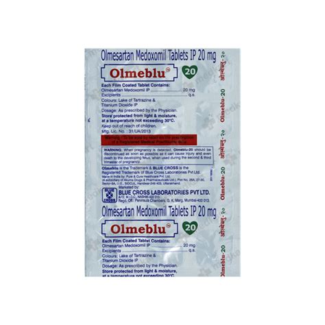 OLMEBLU 20MG TABLET 10'S, Price, Composition & Generic Alternatives ...