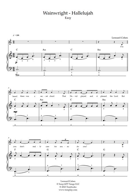 Shrek - Hallelujah (Soundtrack Version) (Easy Level, Solo Piano) (Rufus ...