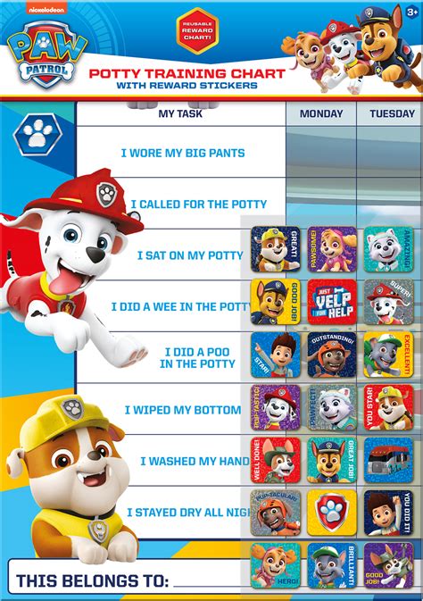 Paw Patrol Printable Potty Chart | Fanny Printable