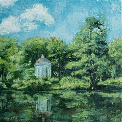 ROTUNDA IN THE BYKOVO ESTATE IN THE SUBURBS OF MOSCOW, oil painting ...