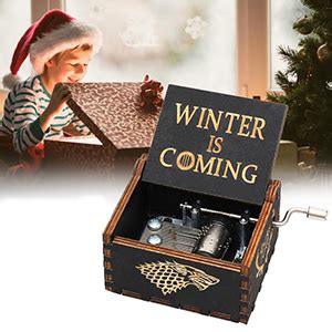EITHEO Wooden Music Box Antique Carved Hand Crank GOT- Winter is Coming ...