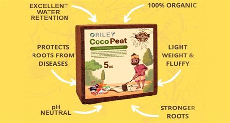 Oriley 5 Kg 100% Natural Cocopeat Block for Garden Plants