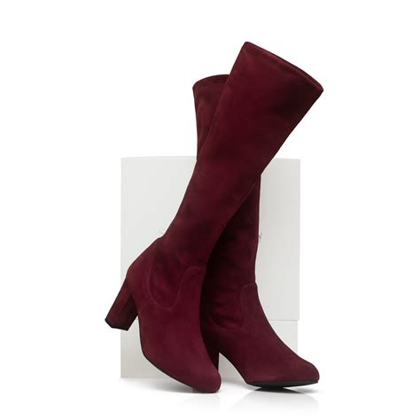 Wide Fit Burgundy Suede Knee High Boots – Sargasso and Grey