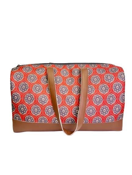 Ajrakh Travel Bag – The Toffee Bag