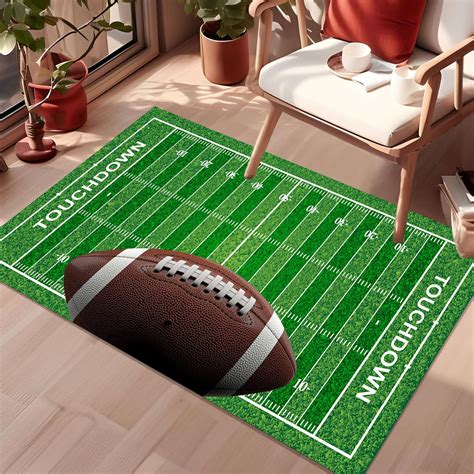 Amazon.com: Erweicet 2 Pcs Football Field Doormat Football Kitchen Rug ...