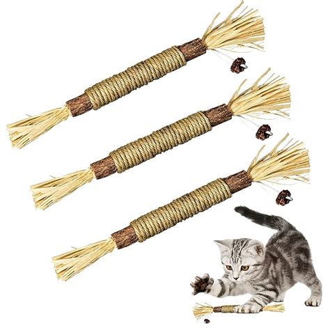 3 Pack Silvervine Sticks Cat Toys for Indoor Cats Interactive ...