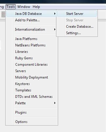 NetBeans Java DB 的图像结果