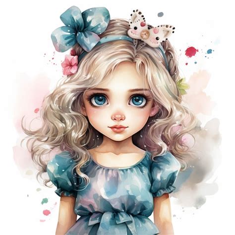There is a girl with a flower in her hair generative ai | Premium AI ...