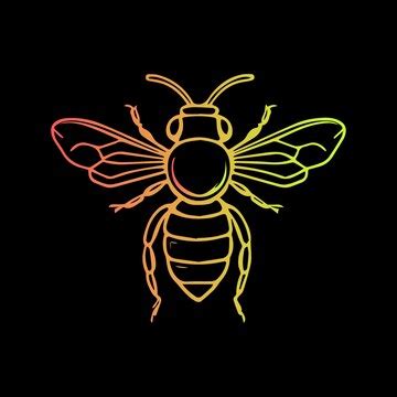Minimal honey bee line art design | Premium AI-generated vector