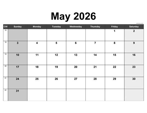 May 2026 Calendar – Free Printable PDF & Excel