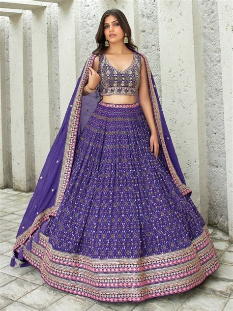 Buy Blue Digital Printed Organza Sangeet Wear Lehenga Choli From Ethnic ...