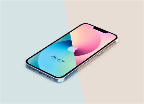 Free Isometric 3D iPhone 13 Mockup PSD With (5 Colors) - Good Mockups