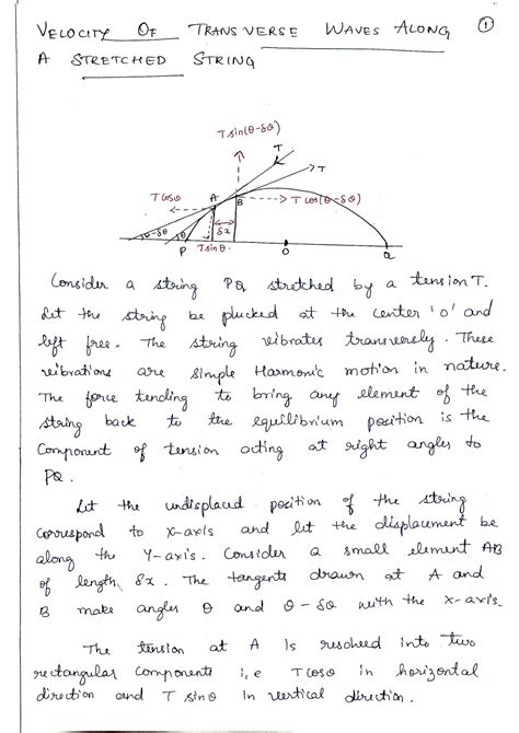 SOLUTION: Velocity of transverse wave along a stretched string - Studypool