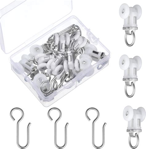 Amazon.com: Barydat Curtain Track Roller Hooks Curtain Rail Ceiling ...