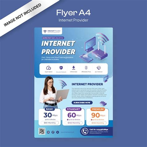 Internet provider flyer template | Premium Vector