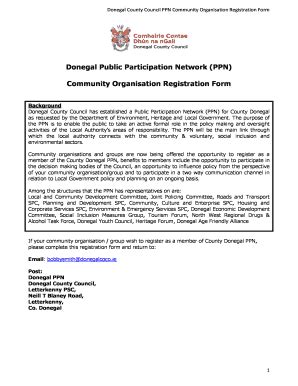 Fillable Online Community Organisation Registration Form - Donegal ...