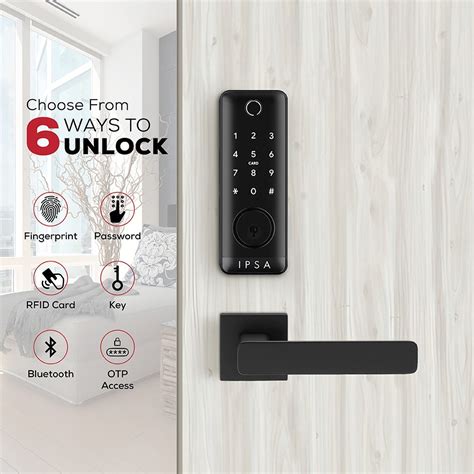 IPSA Series 45 Pro Smart Lock with Iris Series Jam Door Handle with Ba